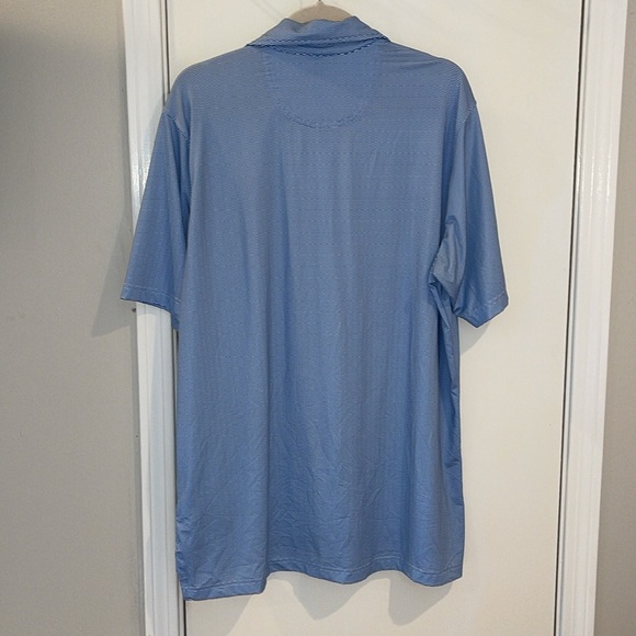 Men's Fairway & Greene Blue Wave Print Golf Polo Size Large - Picture 6 of 6